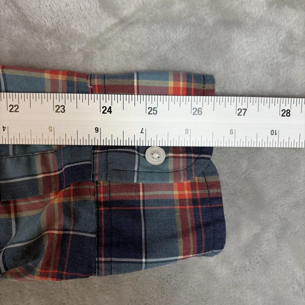 J.Crew Button Down Shirt Mens XL Blue Plaid Heathered Cotton Long Sleeve 47166